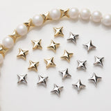 Cross Star Spacer Beads,14K Gold Plated,Metallic Star String Spacer Beads,Necklace and Earring Maker Beads,Jewelry Finding SC001-GZ402