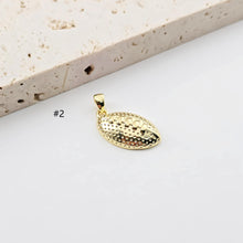 Load image into Gallery viewer, Gold Earphone Pendant, Rugby balls, Airplanes, Hearts, Hammered Pieces Pendant, 18K Gold Plated, Jewelry Findings S1276