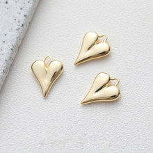 Load image into Gallery viewer, Gold Heart Charms, 18K Gold, Matte Gold, Silver Plated, Love Pendant, Necklace Making Pendants, Jewelry Findings GZ211