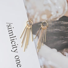 Load image into Gallery viewer, Gold Tassel Pendant with Long Bar, 18K Gold Plated Earring Tassel Pendant, Earring Findings ZX357