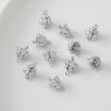 Load image into Gallery viewer, Mushroom Charm, 14K Gold/Silver Plated CZ Pave Pendant, Neckalce Bracelet Making Pendant, Jewelry Supply Finding GZ632