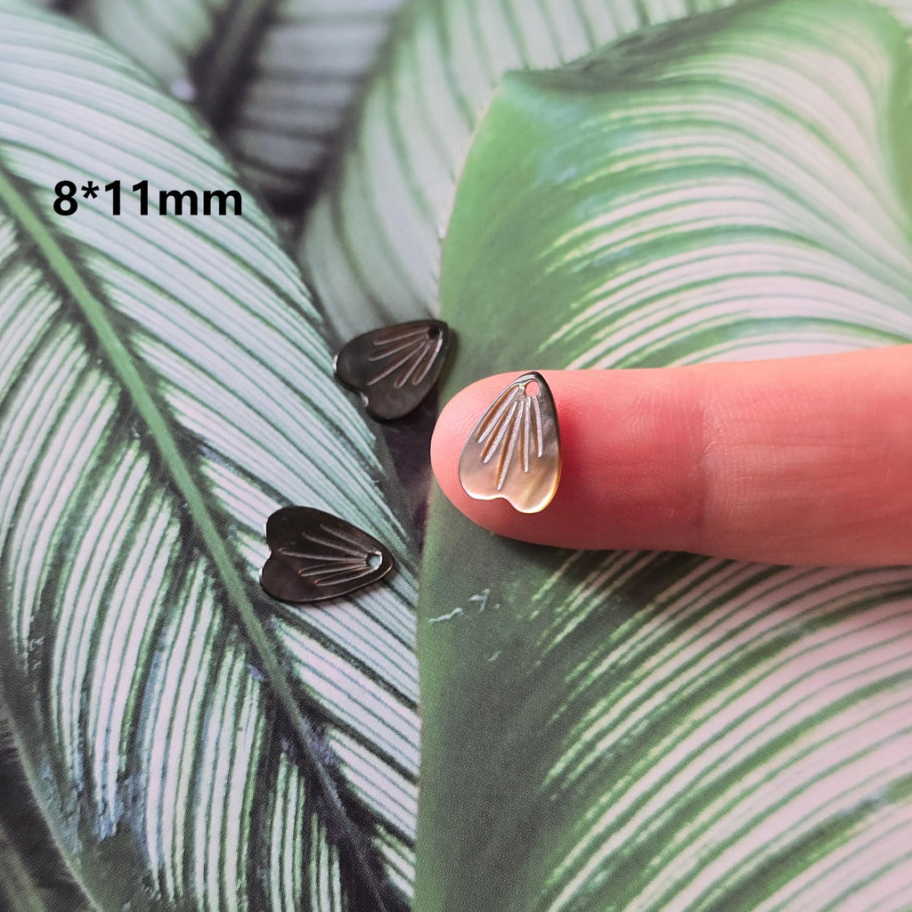 Heart White Mother-of-Pearl, MOP Shell Pendant, Shell Charm, Mother of Pearl Jewelry Making Findings RY066