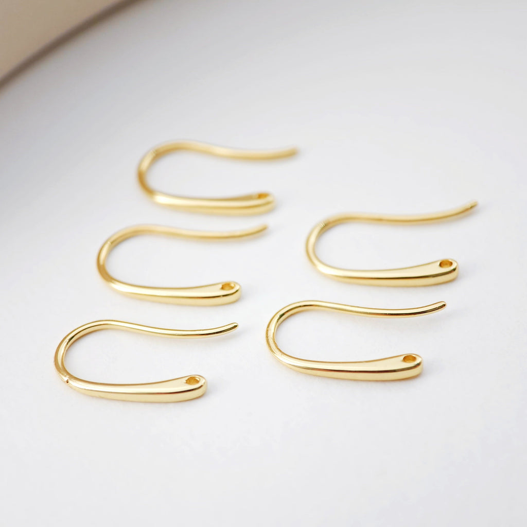 Fish Hooks, 18K Gold Plated Ear Wires, Gold Earring Earring Hooks, Ear Wires for Jewelry Making D0173