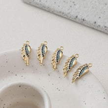 Load image into Gallery viewer, CZ Pave Wing Charm, 14K Gold Plated, Necklace Making Charm, Jewelry Findings GZ652