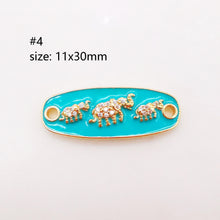 Load image into Gallery viewer, Enamel Connectors, Duck/Bow/Flower/Elephant Connector, 18K Gold Plated CZ Pave, Bracelet Making Charms, Jewelry Findings S1012