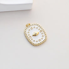 Load image into Gallery viewer, Square Charms, Enamel Devil Eye Charm, 18K Gold Plated Eye Pendant, For Necklace And Earrings Making Charm, Jewelry Findings S1343