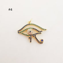 Load image into Gallery viewer, Cubic Evil Eye Charm, 18K Gold Plated Micro CZ Pave Eye Collection Pendant Necklace Making Charm, Jewelry Findings S20224