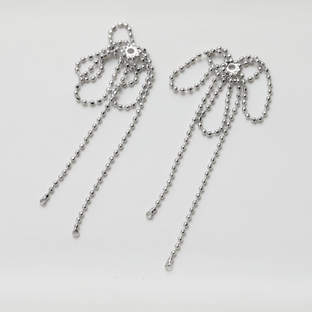 Gold Beads Chain Tassel Pendant, Beads Chain Charm, 18K Gold Plated Earring Chain Pendant, Earring Findings GE119