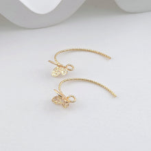 Cargar imagen en el visor de la galería, Ganchos de mariposa para orejas, aretes de oro de 14 quilates con aro, ganchos de pescado esmerilados, alambres para hacer joyas ZX316