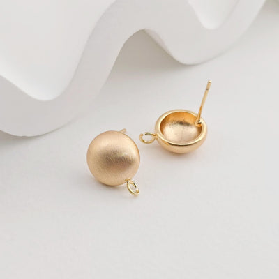 قرط دائري من الذهب عيار 18 قيراطًا بلمسة نهائية مصقولة مع حلقة، أقراط خالية من النيكل، 12 مم، دبوس من الفضة S925، نتائج قرط مضادة للحساسية ZX252