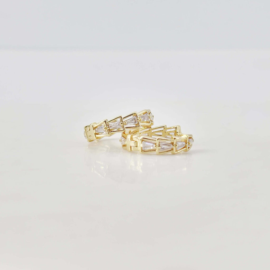 Cubic Pave Ear Hoops, 18.6mm 18K Gold Plated Leverback Earrings, Huggie Hoops Earring Finding with Loops S20657