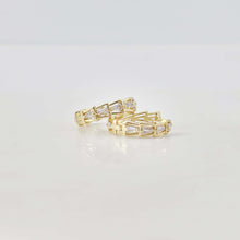 Load image into Gallery viewer, Cubic Pave Ear Hoops, 18.6mm 18K Gold Plated Leverback Earrings, Huggie Hoops Earring Finding with Loops S20657