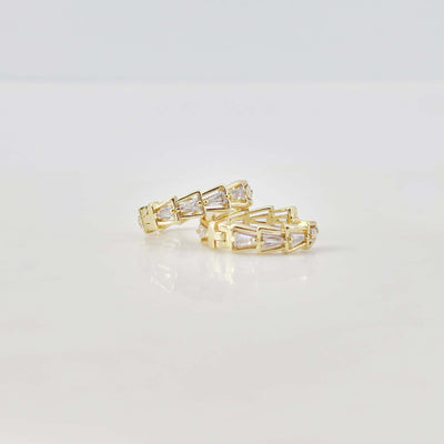 Cubic Pave Ear Hoops, 18.6mm 18K Gold Plated Leverback Earrings, Huggie Hoops Earring Finding with Loops S20657