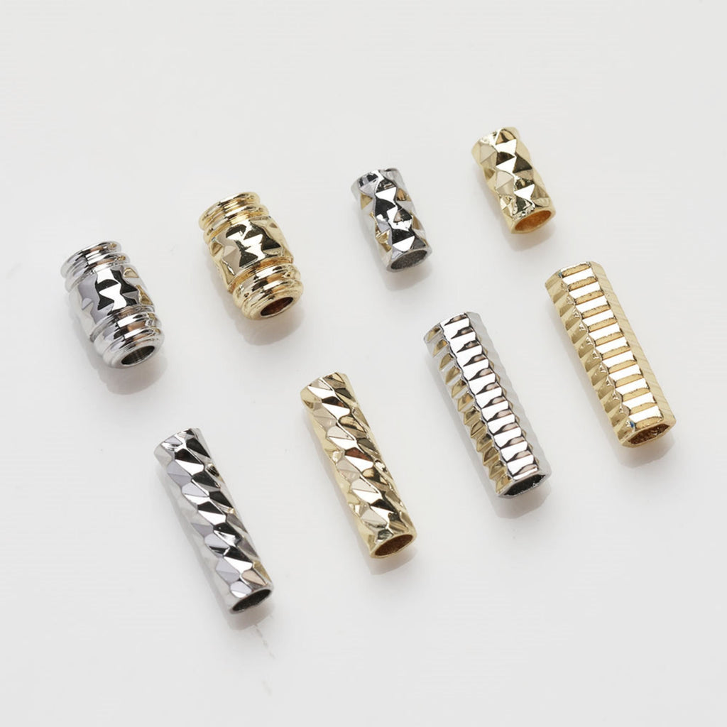 10pcs Tube Beads, Spacer Beads, 14K Gold/Silver Plated, Bracelet Necklace Making Jewelry Finding JG036