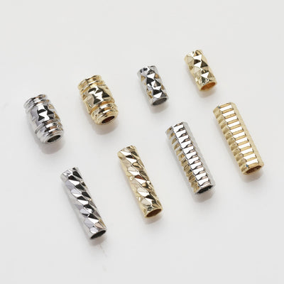 10pcs Tube Beads, Spacer Beads, 14K Gold/Silver Plated, Bracelet Necklace Making Jewelry Finding JG036