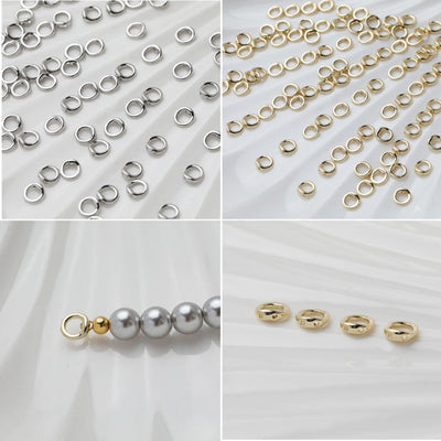 10pcs 14K Gold Plated Connector End, Round ends, Ring Connector End, Jewellery Making Findings GT018