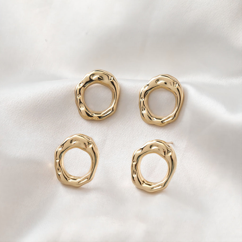 قرط أذن من الفضة الإسترليني عيار 925، دبوس أذن غير منتظم، خالٍ من النيكل، مشبك أذن ذهبي/فضي، مضاد للحساسية، JJ017