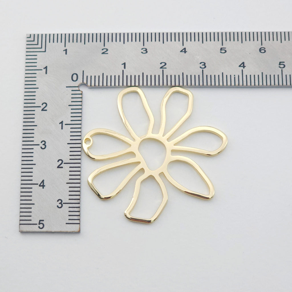 Gold Gerbera Charms, 14K Gold/Silver Plated, Flower Pendant, Bracelet Making Pendant D0022