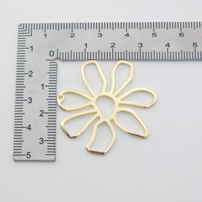 Gold Gerbera Charms, 14K Gold/Silver Plated, Flower Pendant, Bracelet Making Pendant D0022