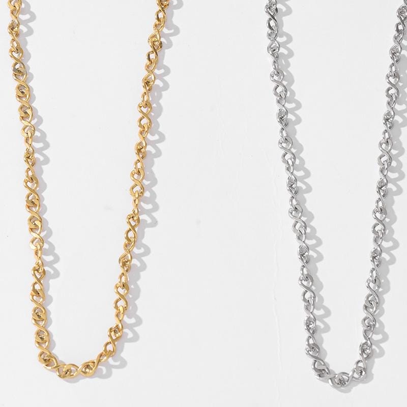 18K Gold Link Chain, Handmade DIY Accessories, 316L Stainless Steel, Sold in 0.5 Meter, ZD009