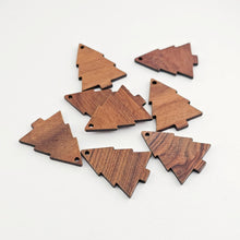 Load image into Gallery viewer, 4PCS Wood Earrings, Christmas trees Wooden Earrings for women,Reclaimed Walnut Wood, Nickel Free, Christmas Earring Finding JT1015