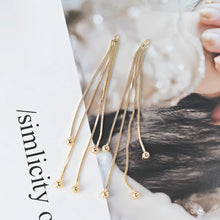 Load image into Gallery viewer, 10pcs Gold Chain Tassel Pendant, Gold Beads Snake Chain Charm, 18K Gold Plated Earring Chain Pendant, Earring Findings ZX086