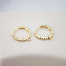 Load image into Gallery viewer, Cubic Zirconia Ear Hoops Multicolor Pave Crystal , 19*17mm, 18K Gold Plated Leverback Earrings, Huggie Hoops Earring D0154