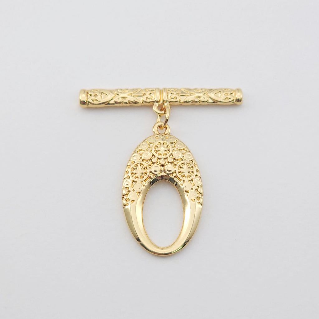 Boho OT Toggle Clasps, Antique Silver, 18k Gold, One Set OT Buckle, Necklace Closure, Connectors Clasps S1152