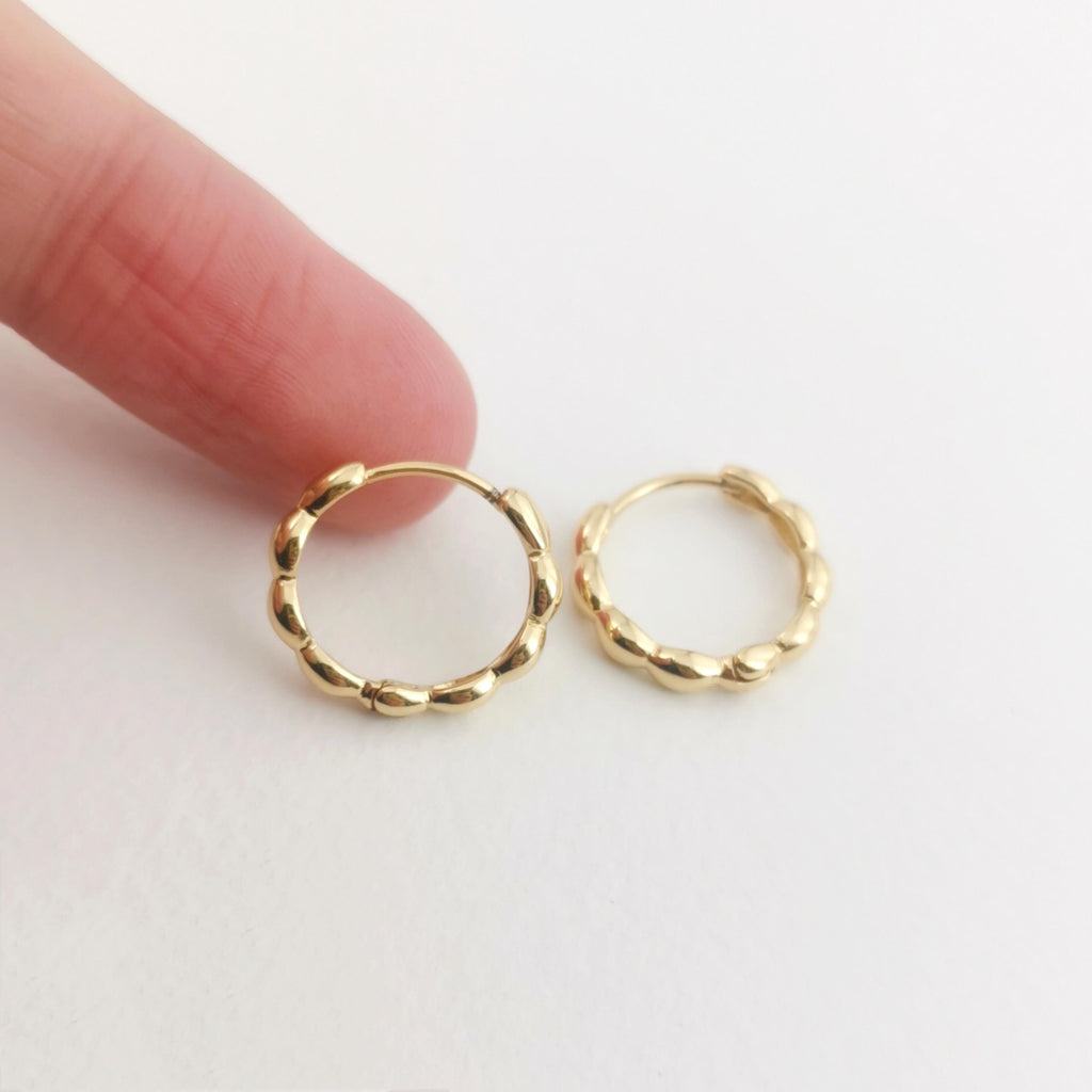 10pcs Gold Ear Hoops, 16mm, 18K Gold Plated Leverback Earrings, Huggie Hoops Earring S1068