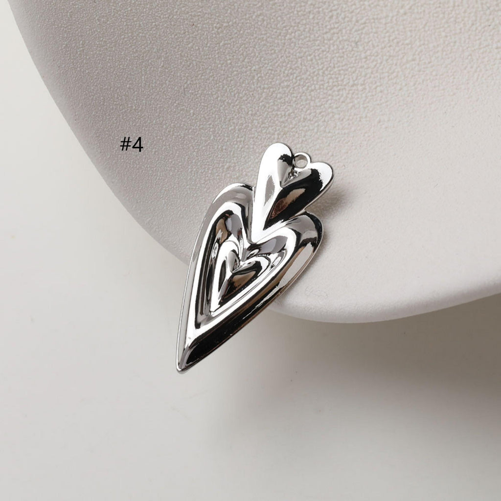 Shiny Heart Charms, 14K Gold Plated Love Pendant, Necklace Making Pendants, Jewelry Findings GZ738