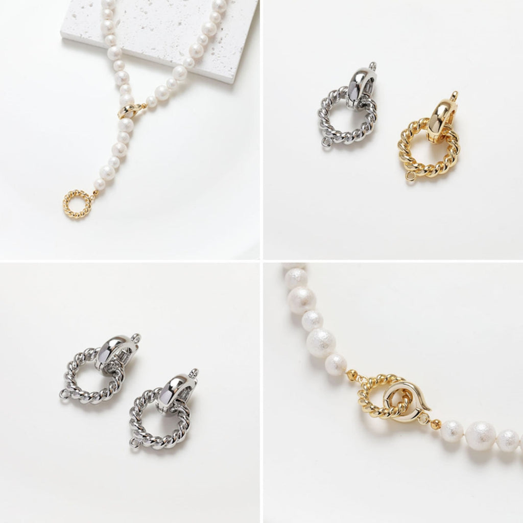 Twist Loop Clasp, Necklace Connector, 14K Gold/Silver Plated, Neckalce Bracelet Making Pendant, Jewelry Supply Finding GZ228