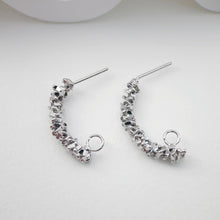 Load image into Gallery viewer, C Shape Earrings Post With Loop, 14K Gold Plated, Nickel Free Earrings, Ear Stud Loop, Hypoallergenic Earring Findings ZX192