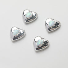 Load image into Gallery viewer, 3D Heart Charms, 14K Gold Plated Opal Pave, Love Pendant, Necklace Making Pendants, Jewelry Findings GZ741