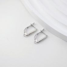 Load image into Gallery viewer, U Shape English lock with loop, Gold/Rhodium Plated Earring hoop, Hypoallergenic &amp; Nickel-Free, DIY Handmade Earring Findings Supplies D0095