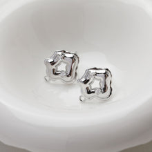 Load image into Gallery viewer, Irregular Pave CZ Earring Post, 14K Gold/Silver Plated, S925 Silver Pin Nickel Free Earrings, Hypoallergenic Earring Findings GT017