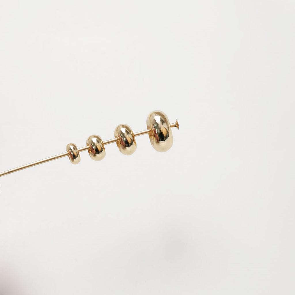 50pcs- 14K Gold Donut Spacer Beads, Tone Rondelle Spacer Beads, 4mm,5mm,6mm,8mm, Bracelet Making, Jewelry Finding SC031
