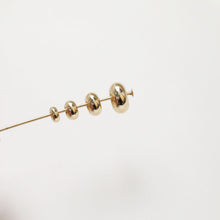 Load image into Gallery viewer, 50pcs- 14K Gold Donut Spacer Beads, Tone Rondelle Spacer Beads, 4mm,5mm,6mm,8mm, Bracelet Making, Jewelry Finding SC031