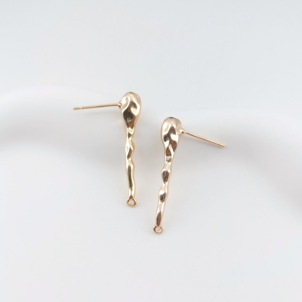 Pendiente de oreja martillado con aro, pendiente de plata S925 sin níquel, pendiente de botón dorado/plateado, accesorios hipoalergénicos ZX102