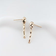 Cargar imagen en el visor de la galería, Pendiente de oreja martillado con aro, pendiente de plata S925 sin níquel, pendiente de botón dorado/plateado, accesorios hipoalergénicos ZX102