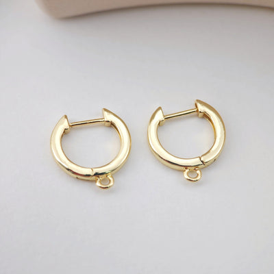 4pcs Huggie Hoops Earring Hoop, 18K Gold Plated Leverback Ear Hoops, Gold Earring Making Findings for Jewelry Making D0107