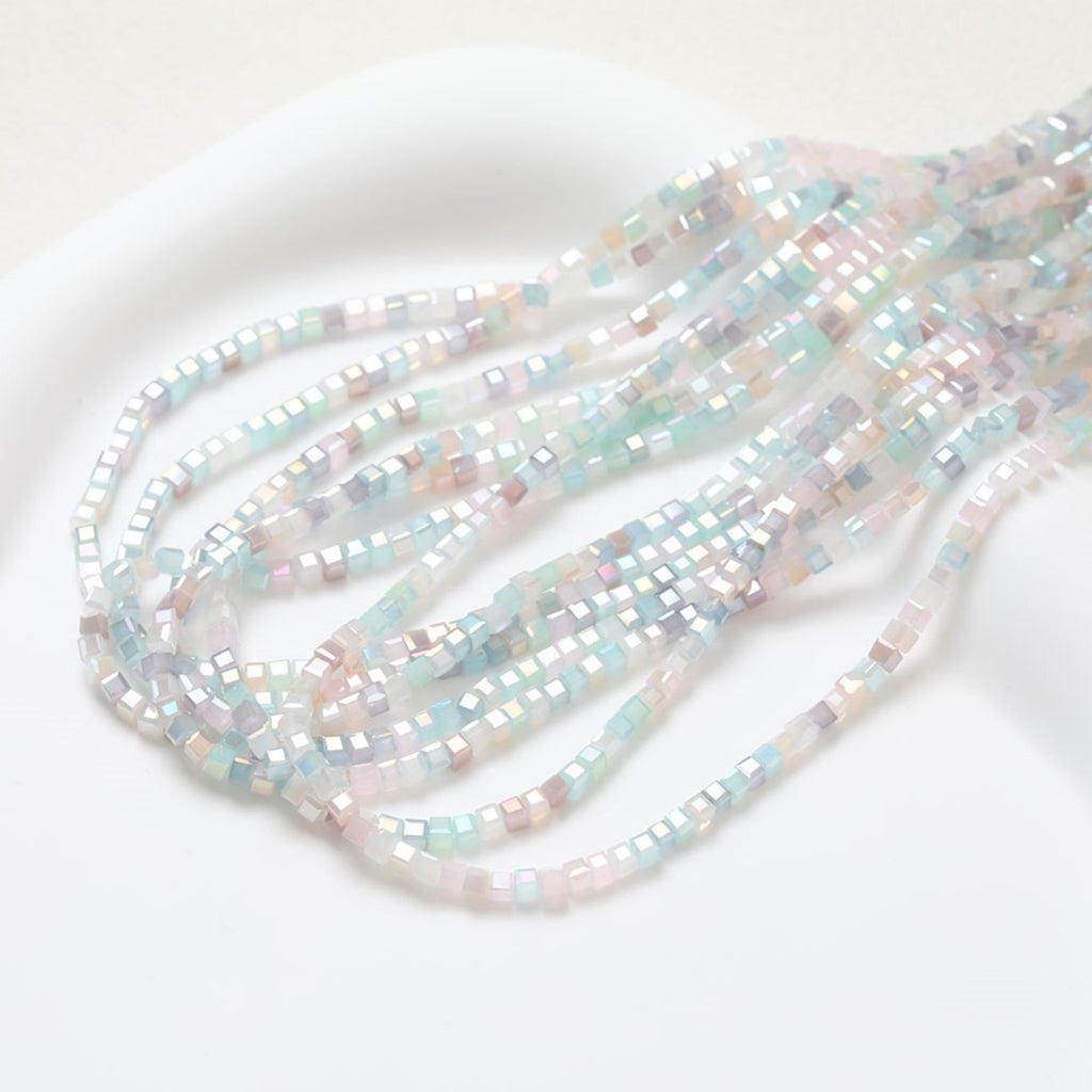 Cube Glass Beads, 2.5mm, Crystal Glass Loose Beads for Jewelry Making, DIY Beads Finding GZ548