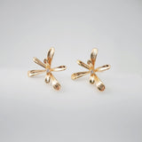 Flower Earring Post with Loop, S925 Silver Pin, 18K Real Gold Plated Brass Stud Earring With Loop, Nickel Free, Earring Finding ZX207
