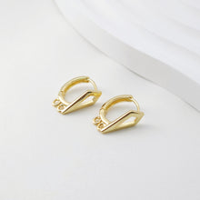 Load image into Gallery viewer, Geometric English lock with Two loops, Gold/Rhodium Plated Earring hoop, Hypoallergenic, DIY Handmade Earring Findings Supplies D0093