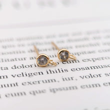 Load image into Gallery viewer, 10PCS Tiny Ear Post with Loops, S925 Silver Ear Pin Nickel Free, Micro CZ Pave, 4mm/6mm, 14K Gold Plated Stud Earring Finding Z039