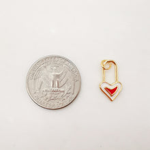 Load image into Gallery viewer, Dainty Enamel Love Lock Charm, 18K Gold Plated Necklace Making Pendant, Love Lock Pendant, 18x10m, Jewelry Findings S1031