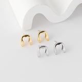 U Shape Earrings Post With 2 Loops, Arch Ear Studs, 18K Gold Plated, Nickel Free, S925 Silver Pin,Ear Stud Hypoallergenic Earring D0346