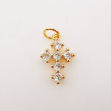 Load image into Gallery viewer, Cross Charms, CZ Pave Cross Pendant, Multiple Cross Styles, 18K Gold Plated Brass, Necklace Making Charms, Jewelry Findings S949