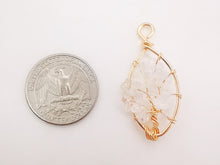 Load image into Gallery viewer, Handmade Rubble Crystal Charm, Tree of Life Pendant, Clear/Purple, Bracelet Necklace Pendant, Gold Plated Glass Charm, Jewelry Findings L007