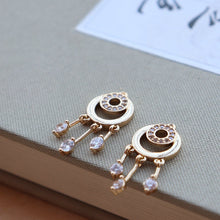 Load image into Gallery viewer, CZ Pave Moon and Star Charm, Cubic Zircon Crystal Pendant, CZ Earring Charms,  Real Gold Plated Earring Charms, Jewelry Findings ZR017-F124