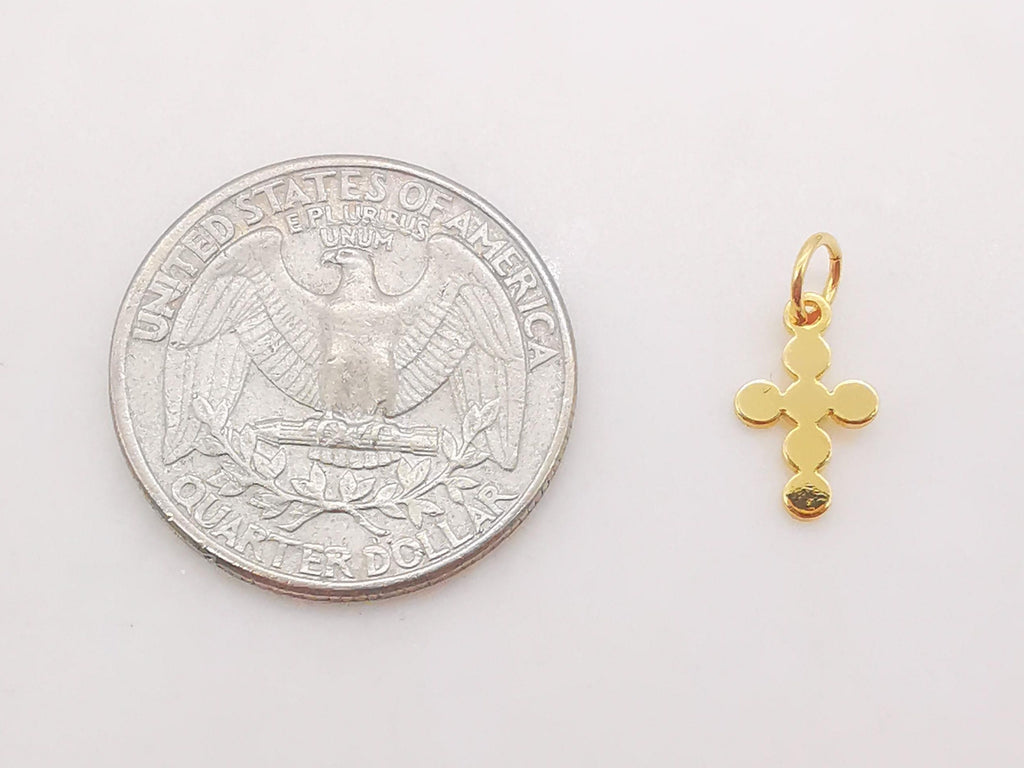 Gold Cross Charms, 18K Gold Plated Religious Charms, Cross Pendant,  Necklace Charms, Jewelry Findings S342